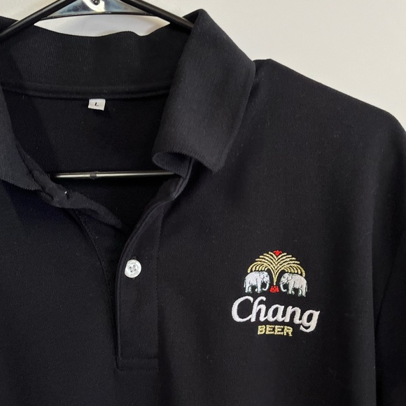 Chang Beer large polo style black shirt. - Picture 2 of 3